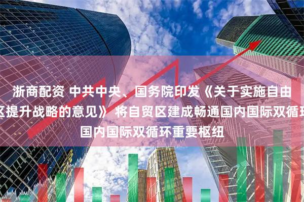 浙商配资 中共中央、国务院印发《关于实施自由贸易试验区提升战略的意见》 将自贸区建成畅通国内国际双循环重要枢纽