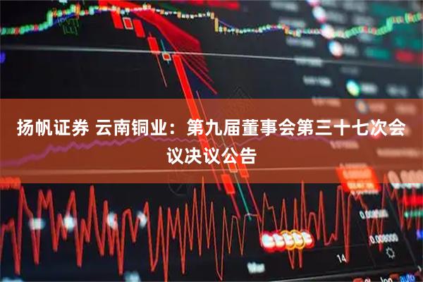 扬帆证券 云南铜业：第九届董事会第三十七次会议决议公告