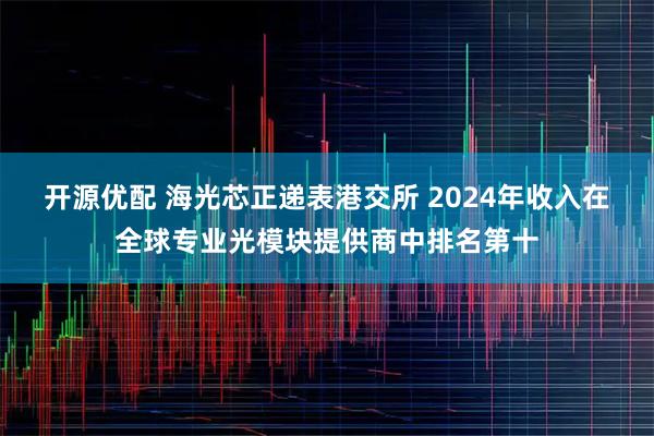 开源优配 海光芯正递表港交所 2024年收入在全球专业光模块提供商中排名第十